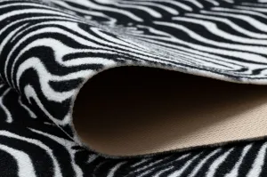 Protišmykový behúň DIGITAL zebra, biely / čierny