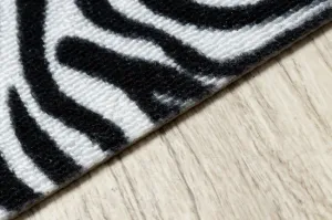 Protišmykový behúň DIGITAL zebra, biely / čierny