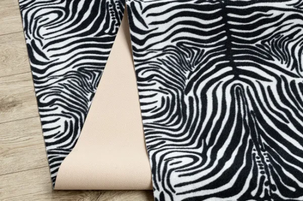 Protišmykový behúň DIGITAL zebra, biely / čierny