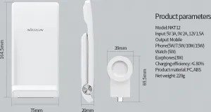 NoName Nillkin PowerTrio 3v1 Bezdrátová Nabíječka pro Huawei Watch White