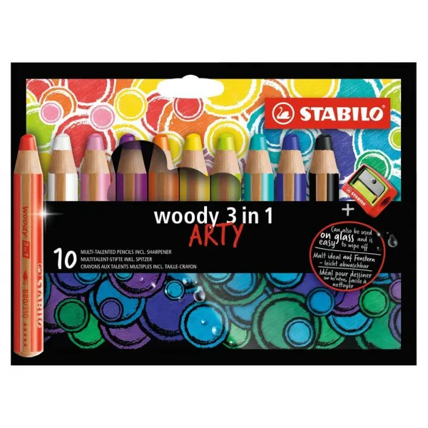 Woody Stabilo 3 v 1 ARTY 10 ks sada so stúhadlom
