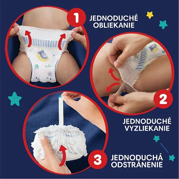 Pampers Night Pants plienkové nohavičky veľkosť 6 15 kg 19 ks