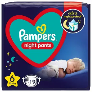 Pampers Night Pants plienkové nohavičky veľkosť 6 15 kg 19 ks