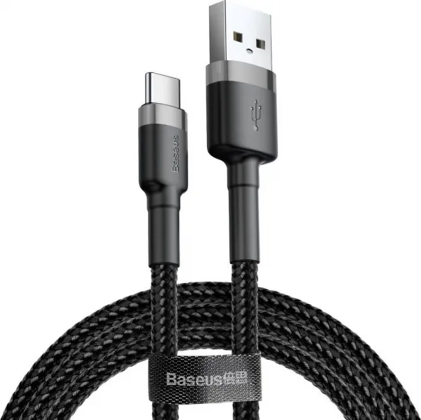 Baseus Type-C Cafule Cable 3A 1m Gray + čierna (CATKLF-BG1)