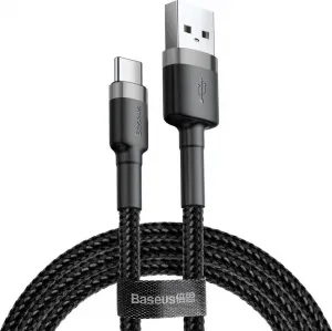 Baseus Type-C Cafule Cable 3A 1m Gray + čierna (CATKLF-BG1)