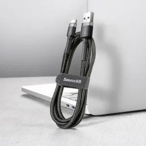 Baseus Type-C Cafule Cable 3A 1m Gray + čierna (CATKLF-BG1)