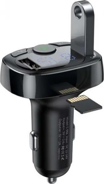 Baseus Car Charger Bluetooth FM Transmitter S-09A, BT. 4.2, 10m Range, 2x USB-A 3.4A, Micro SD card Reader, čierna (CCMT000001)