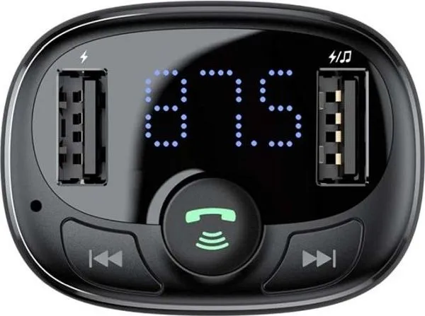Baseus Car Charger Bluetooth FM Transmitter S-09A, BT. 4.2, 10m Range, 2x USB-A 3.4A, Micro SD card Reader, čierna (CCMT000001)