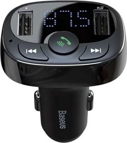 Baseus Car Charger Bluetooth FM Transmitter S-09A, BT. 4.2, 10m Range, 2x USB-A 3.4A, Micro SD card Reader, čierna (CCMT000001)
