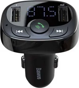 Baseus Car Charger Bluetooth FM Transmitter S-09A, BT. 4.2, 10m Range, 2x USB-A 3.4A, Micro SD card Reader, čierna (CCMT000001)