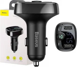 Baseus Car Charger Bluetooth FM Transmitter S-09A, BT. 4.2, 10m Range, 2x USB-A 3.4A, Micro SD card Reader, čierna (CCMT000001)