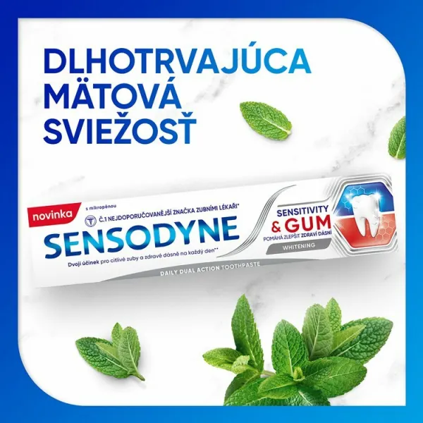 Sensodyne Sensitivity & Gum Whitening bieliaca zubná pasta na ochranu zubov a ďasien 75 ml