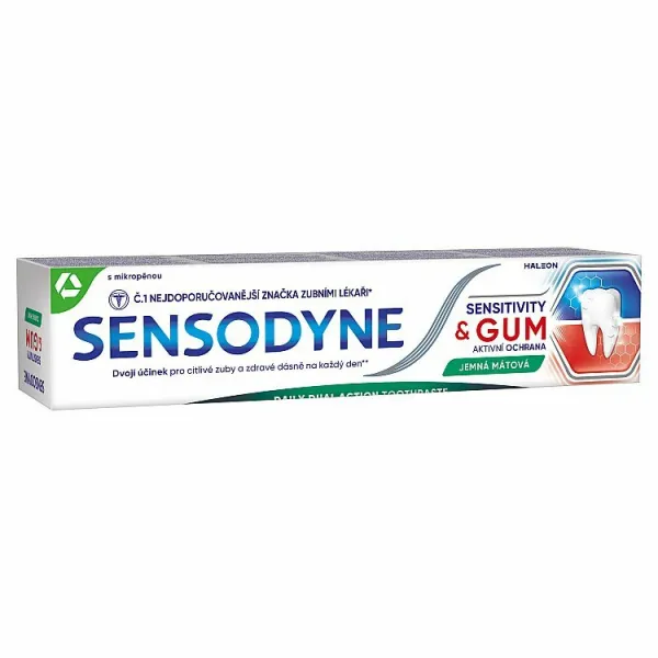 Sensodyne Sensitivity & Gum Caring Mint zubná pasta s fluoridom 75 ml