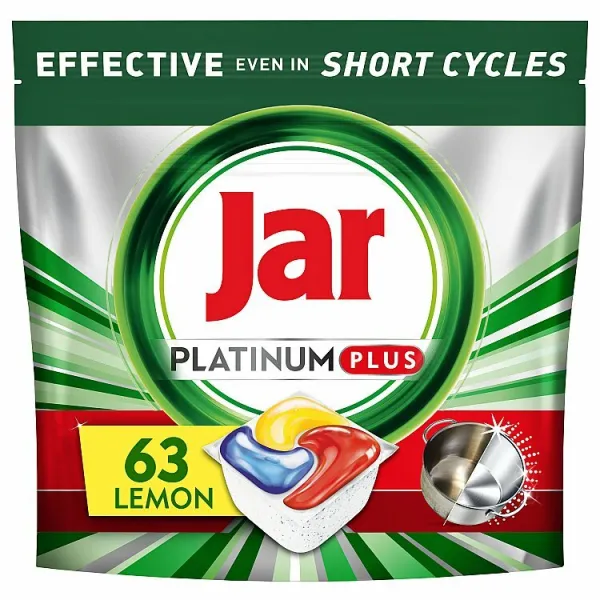 Jar Platinum Plus All In One Tablety Do Umývačky Riadu, Citrón, 63 Kapsúl