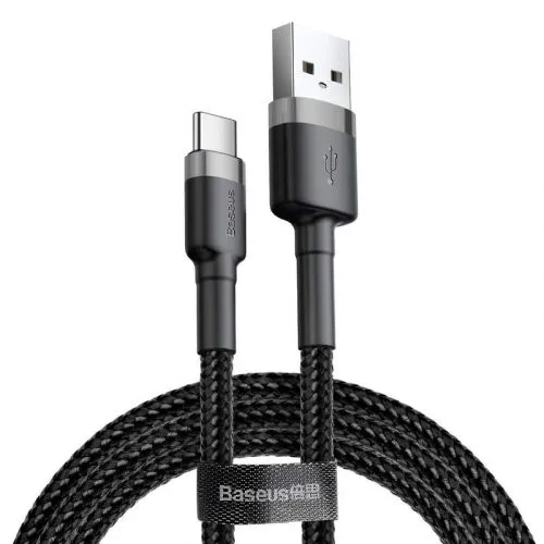 Baseus Type-C Cafule Cable 3A 1m Gray + čierna (CATKLF-BG1)