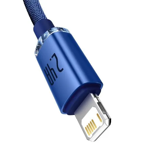 Kábel USB do Lightning Baseus Crystal Shine, 2,4 A, 1,2 m (niebieski) 030322