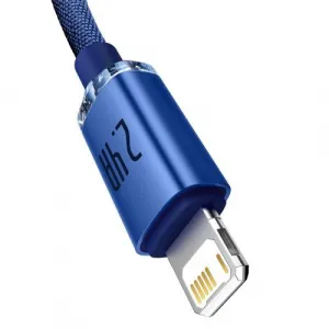 Kábel USB do Lightning Baseus Crystal Shine, 2,4 A, 1,2 m (niebieski) 030322