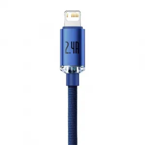 Kábel USB do Lightning Baseus Crystal Shine, 2,4 A, 1,2 m (niebieski) 030322