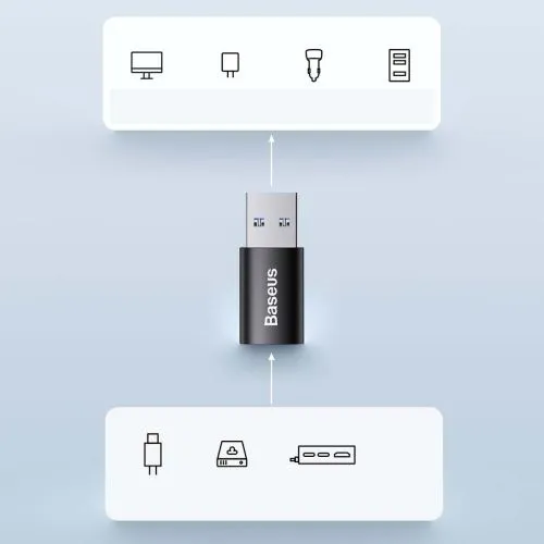 Baseus Ingenuity OTG adaptér USB-A na USB-C (čierny) 031667