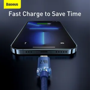 Kábel USB do Lightning Baseus Crystal Shine, 2,4 A, 1,2 m (niebieski) 030322