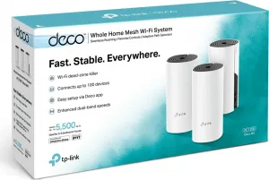 TP-Link AC1200 Whole-Home Mesh Wi-Fi System Deco M4(3-Pack), 2xGigabit port