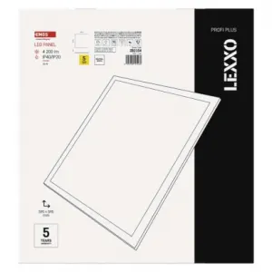 EMOS LED panel LEXXO backlit 60×60, štvorcový vstavaný biely, 30W neutrálna b.