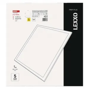 EMOS LED panel LEXXO backlit 60×60, štvorcový vstavaný biely, 30W neutrálna b.