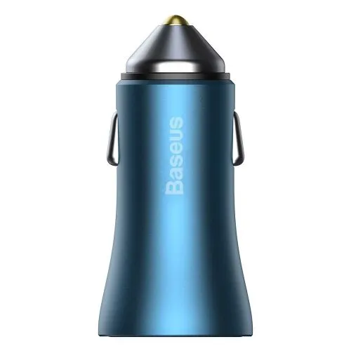 Baseus Car Charger Golden Contactor Pro Dual Quick Charger U+C, PD 3.0, QC 4+, SCP FCP AFC (with Type-C - Lightning 1m Blue) 40W blue (TZCCJD-03)