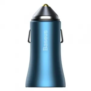 Baseus Car Charger Golden Contactor Pro Dual Quick Charger U+C, PD 3.0, QC 4+, SCP FCP AFC (with Type-C - Lightning 1m Blue) 40W blue (TZCCJD-03)