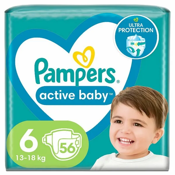 Pampers Active Baby Veľ. 6,56 Plienok,13kg - 18kg