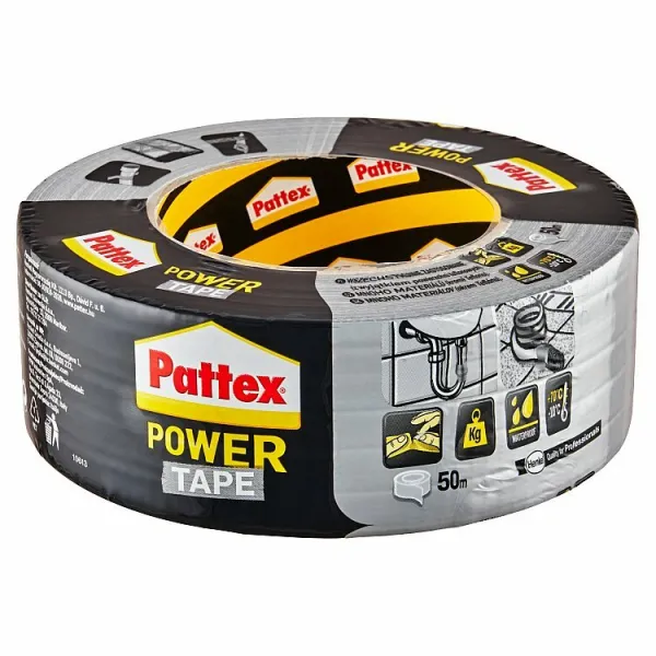 Pattex Power Tape Strieborná Lepiaca Páska 50 mm x 50 m