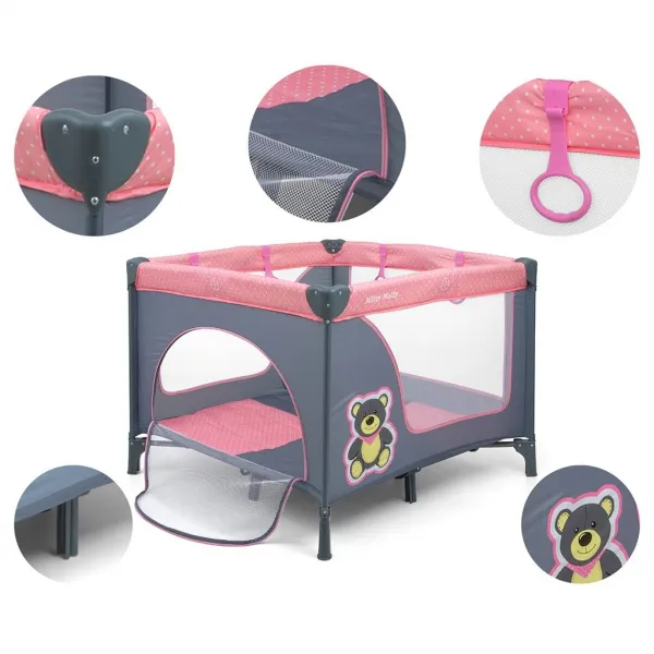 DECOREUM Milly Mally Skladacia ohrádka FUN Pink Bear - ružová