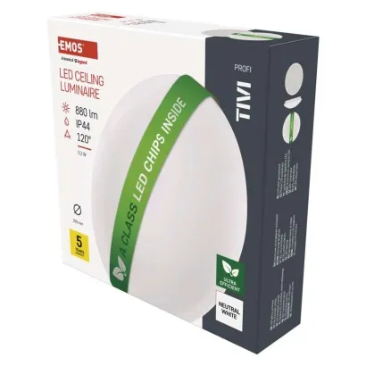 EMOS LED stropné svietidlo TIVI, okrúhle biele 5,2W, IP44, neutrálna biela