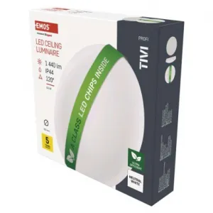 EMOS LED stropné svietidlo TIVI, okrúhle biele 8,6W, IP44, neutrálna biela