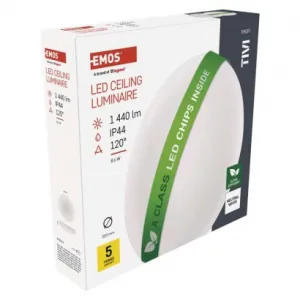 EMOS LED stropné svietidlo TIVI, okrúhle biele 8,6W, IP44, neutrálna biela