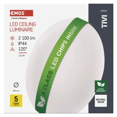EMOS LED stropné svietidlo TIVI, okrúhle biele 12,5W, IP44, CCT