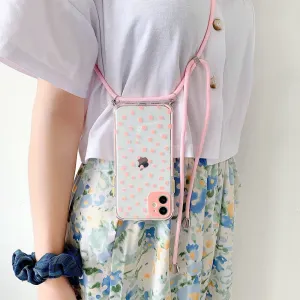 Innocent Silicone Pink Dotted Case with Lanyard - iPhone 13 Pro Max