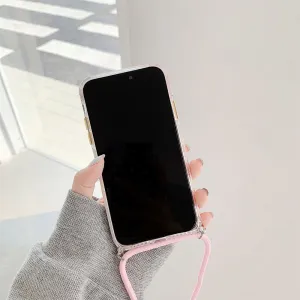 Innocent Silicone Pink Dotted Case with Lanyard - iPhone 13 Pro Max