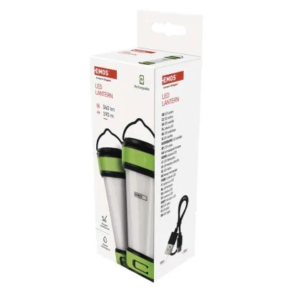 EMOS COB LED+LED kempingové svietidlo P4009, 360 lm, Li-Pol 1200 mAh