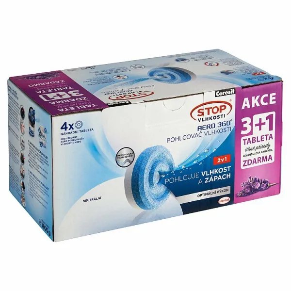 Ceresit Stop Vlhkosti Aero 360° náhradné tablety neutrálne 4 x 450 g (1800 g)