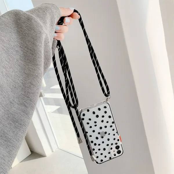 Innocent Silicone Black Dotted Case with Lanyard - iPhone 12 Pro Max