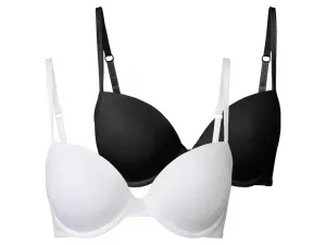 esmara® Dámska podprsenka, 2 kusy (čierna/biela, 75B)