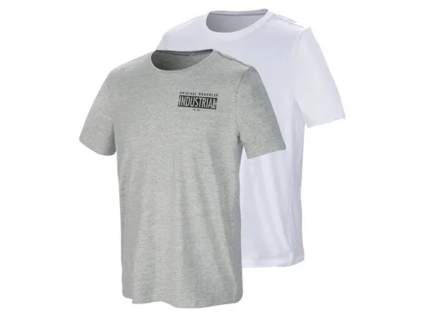 Parkside® Pánske tričko, 2 kusy (L (52/54), biela/sivá)