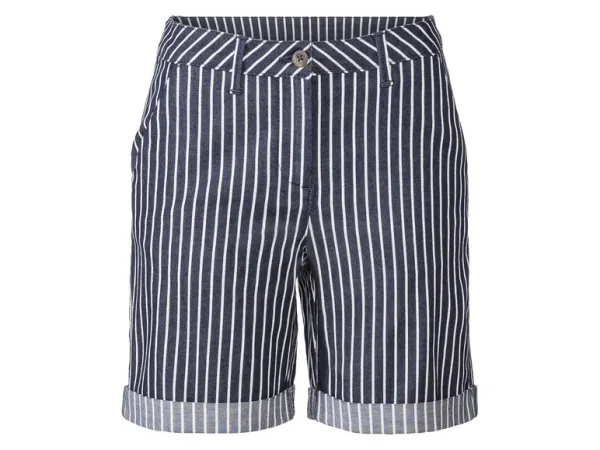 esmara® Dámske šortky (46, pruhovaná/navy modrá)