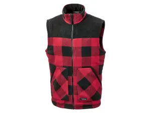 Parkside® Pánska flaušová vesta (L (52/54), károvaná/červená)