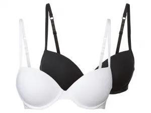 esmara® Dámska podprsenka, 2 kusy (čierna/biela, 75B)