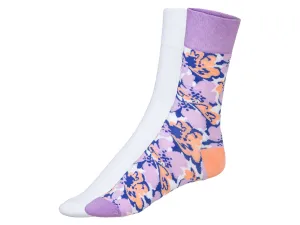 Dámske/Pánske ponožky, 2 páry (39/42, kvety)
