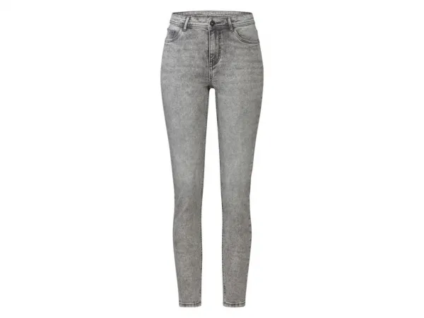 esmara® Dámske rifle „Super Skinny Fit“ (40, kratšia nohavica, bledosivá)