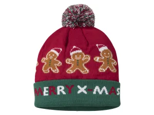 Detská pletená vianočná čiapka (116/128, perníček)