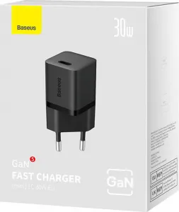 Baseus GaN5 30W mini nástenná nabíjačka (čierna) 047630